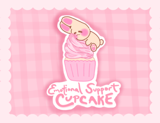 Emotional Support Cupcake - 2" sticker