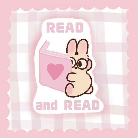 Bunny read - 3" sticker