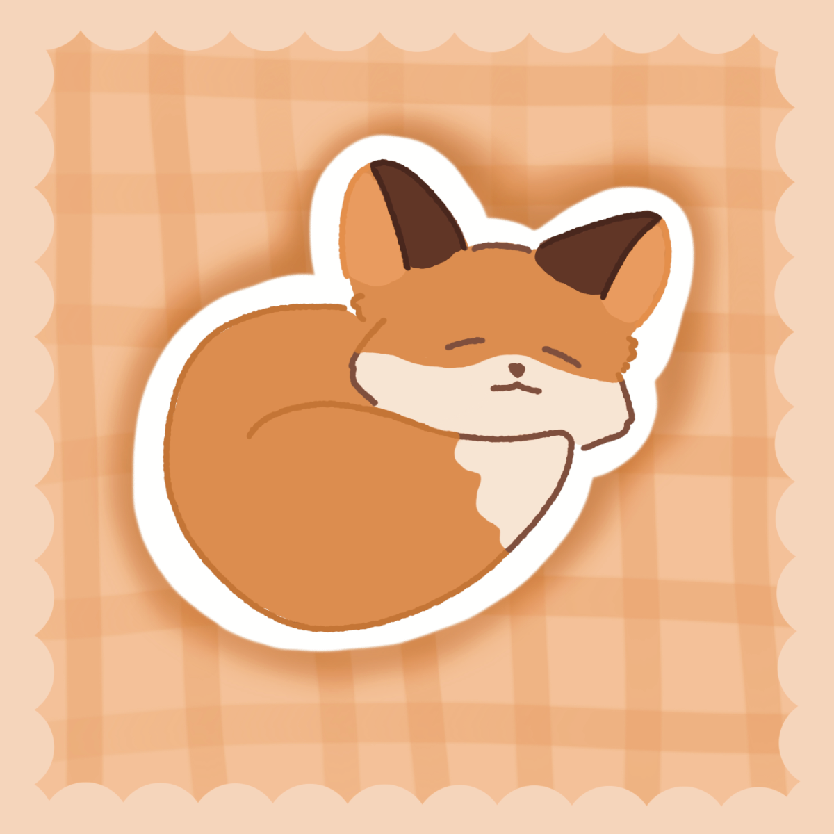 Fox sleep -  3" sticker